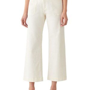DL1961 Hepburn High Rise Wide Leg Eggshell Denim